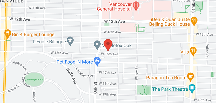 map of 953 W 15TH AVENUE